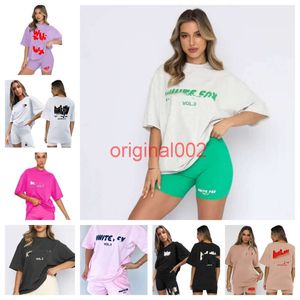 Women Tracksuit Suit Girl White Shirts 2 PCS/Set Young Breattable Lady T-shirt Shorts Set Loose Solid Tight Montering Sports Pants Soft Women Top Clothes Sets