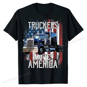 Herren T-Shirts Trucker American Flag Truck Truck Hirt Truck Fahrer Geschenk T-Shirt lustige Männer T-Shirt-Baumwolltops TS Custom T240425
