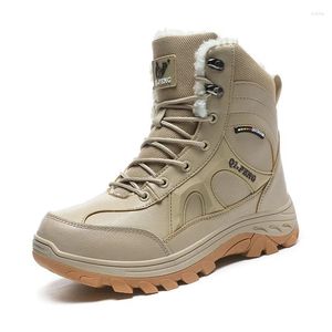 Boots Winter Men's Warm Plush High-Top Snow Waterproof Men Hiking Outdoor Sneakers Work Fashion Ankle