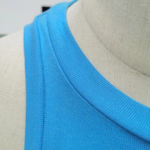 Tops cerebbe da uomo gilet da uomo 1 pc fitness blu streetwear o collo in poliestere regolari senza maniche rotonde leggermente elastico colore solido