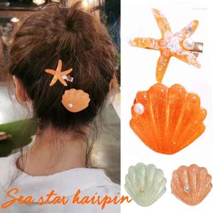 ヘアアクセサリーファッションシェルシェルシェルクリップシーシェルヘアピンサマービーチオーシャンバレットエレガントな女性スタイリング