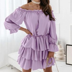 Casual Dresses Elegant Dress Women Mini Above Knee Solid Color Beautiful Slim