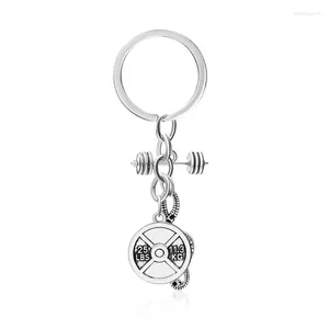 Keychains Keychain GIM Sports Boxning Viktlyftande Barbell Dumbell Kettlebell Charm Weight Fitness Gym Keyring Gifts For Man