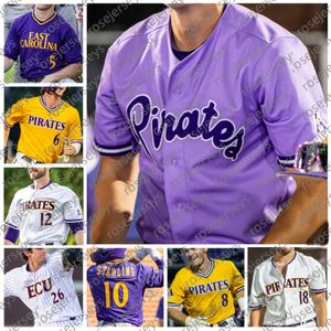 2024 Oriental Carolina Ecu Baseball Justin Wilcoxen Dixon Williams Jacob Starling Luke Nowak Ethan Norby Danny Beal Joey Berini Menino Mulheres Juventude Jersey