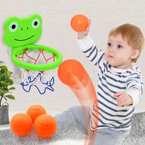 Baby Bath Toys Baby Bath Toys Sug Cup Shooting Basketball Hoop med 3 boll badrum badkar dusch Kid Spela vattenspel för barn