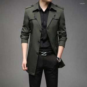 Mens Trench Coats Clothing Is Light And Simple Coat Autumn Youth Korean Version Medium Length 8808 8 Colors Package Drop Delivery Appa Dh1B0