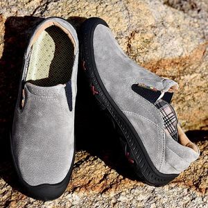 Casual Shoes Men's Loafers Handmade Suede Leather Lightweight Comfy Sneakers For Men Slip On Diriving Mocassin Hiking 2024