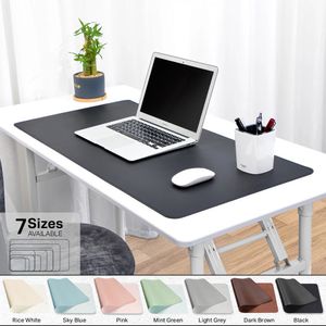 Portable PU Mouse Pad Side Leather Mousepad Waterproof Keyboard Table Cover Easy Clean Protective Laptop Mat PC Home 240424