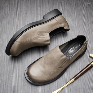 Scarpe casual uomini coreani abiti in pelle oxford abiti autentici scivolare su matrimoni commerciali formali di marca italiano drive lofers