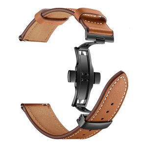 Orijinal İnek Deri Saat Bandı Hızlı Bırakma İzleme Strap Band Bilekler Kemer Siyah Kahverengi Kelebek Toka Değiştirme 20mm 22mm 240409