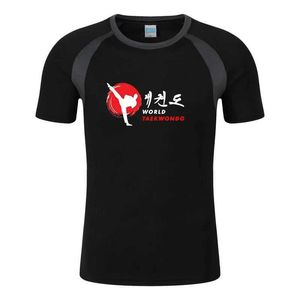 Camisetas masculinas wtf world world taekwondo federação impressa moda masculina camiseta de verão algodão raglan manga curta o pescoço de rua de rua t240425