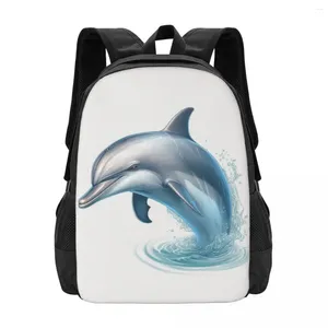 Ryggsäck delfin fantastisk illustration vandring ryggsäckar pojke flicka söta gymnasieskålar kvalitet tryck ryggsäck