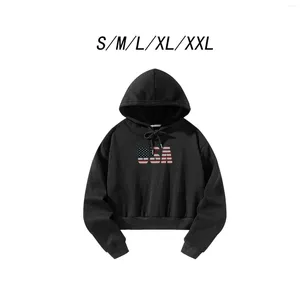 Kadın Hoodies Kadın Kırpılmış Hoodie Sweatshirt Moda Sweaters Street Giyim Drawstring Party Ofis Seyahati için Kapüşonlu Kazak