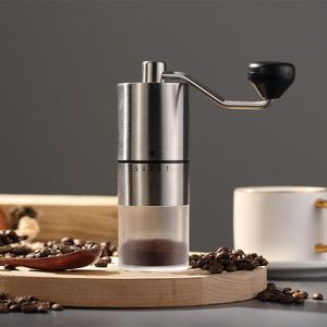 Hot Coffee Manual Grinder Small Coffee Bekväm kaffebönbönor Slipverktyg Rostfritt stål Lätt att rengöra maskinen One Click snabbt