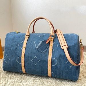 24SS MEN'S والنساء المصمم الفاخرة Keepall Denim Travel Bag Bag Crossder Bag Crossbody Bag Bag Air Rlwt