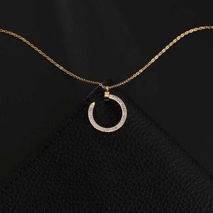 High Quality Luxury Necklace Cartter Fashionable titanium steel pendant with micro inlaid zircon new versatile collarbone chain for womens non fading jewelry