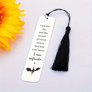 Black Dragon Engraved Book Mark Rostless Metal Bookmarks for Lovers Gift Collect Stationy School Supplies Teacher Men