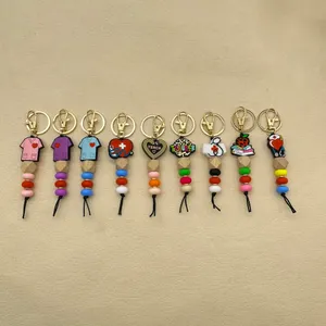 Ny silikonpärla smycken Creative Diy Cartoon Apple Heart Pencil Keychain Pendant Bag Pendant Small Accessories Partihandel