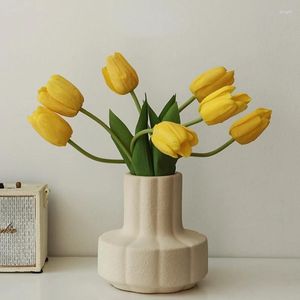 Vasen INS -Stil Keramik Vase cremige Kunst Blume Arrangeur Wohnzimmer Esstisch Dekoration Arbeitsplatte Blumenschmuck