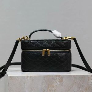 12A جديد تمامًا مرآة المصمم 18 سم مصغرة Lambbskin Bag Womens أصلي حقيبة جلدية السوستة Luxurys مقبض حقائب اليد المحفظة السوداء حقيبة حزام الكتف مع صندوق