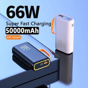 Cell Phone Power Banks Power Bank 50000mAh 66W Super Fast Charging External Battery Charger Suitable for Huawei Mate40 P50 iPhone 14 13 Xiaomi Portable PowerBank J24