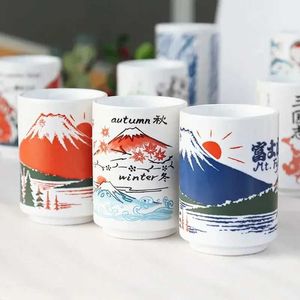 Canecas de impressão japonesa Copo de cerâmica de 300 ml de chá de sushi xícara de saquê divertida para decoração de decoração de Decoração J0428
