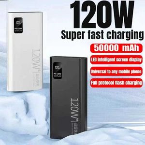 Mobiltelefon -Strombanken 50000 MAH Power Pack mit 120W Ultra -Schnell -Ladevorgang für das iPhone Xiaomi Huawei Samsung New J240428 geeignet