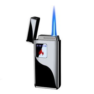 Neue Mode USB Leichter blau direkter Auswirkungen Windschutz leichter mit maßgeschneiderter