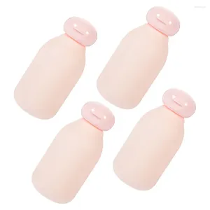 Bottiglie di stoccaggio Squeeze 4pcs toiletry Contenitore Cappuccio di ribaltamento Shampoo di viaggio vuoto