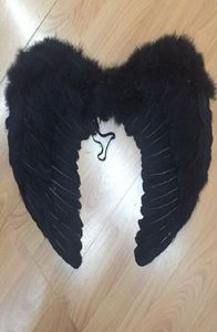 Black Feather Angel Wings Sexy Dark Angel Costume Akcesoria Bożego Narodzenia Halloween Produkt Whole7030304