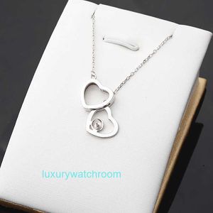 Luxury Tiifeniy Designer Pendant Halsband S925 Silver Headband Chain Double Heart Movible Halsband Kvinnliga smycken 56 Pearl Empty Support Diy Accessories 41