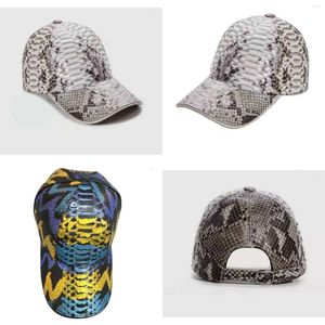 Designer Fashion Big Hat Ball Caps 2023 Ankomst Real Python Skin Baseball Cap äkta läder Sun Hat PDD003 Originalkvalitet