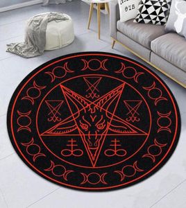 Carpets Sigil Of Baphomet And Lucifer Premium Round Rug Personalized Housewarming Gift Family Welcome Mat Funny7218316