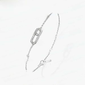 Braccialetti di designer di fascino di messikas per donne 18k rosa in oro rosa argento geometrico diamante scorrevole a tre diamanti s925 argento di gioielli di lusso di alta qualità 7643