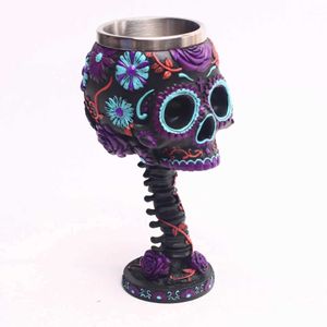 Mugs Skeleton Cup Harts Steel Cup Creative Beer Cup Gothic 3D Wine Glass Cup Tea Cup Cocktail Glass Anime Cup Halloween Gift J240428