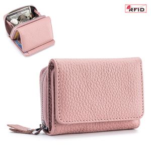 Mini RFID da Mini RFID de couro genuíno de estilo japonês grande capacidade nova bolsa de armazenamento de bolsas multifuncionais multifuncionais