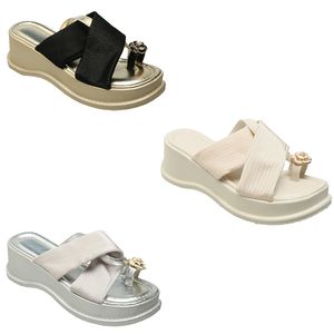 2024 New Designer Scuffs Slippers Slides Sandals Bege BEIGE PRATA BLOW FLOR FLIP FLIP FLIP SCUFFS TAMANHO 35-40 GAI