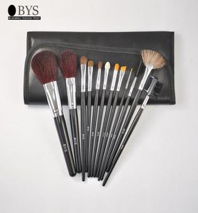 BYS 12st Black Makeup Brushes Set Powder Foundation Eyeshadow Eyeliner Lip Contour concealer Smudge Make Up Brush Tool Kit Bag9909937