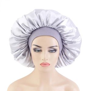 2024 New Large Satin Bonnet Silk Night Sleeping Cap Long Satin Bonnet With Head Tie Band Bonnet Edge Wrap For Women Curly Braid Hair silk