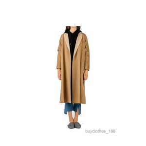 Women's Wool Coat Cashmere Coat Designer Fashion Show Samma kappa klassiska märke Max Mara Studio Notizia Tunic midja Long Coat L9E4