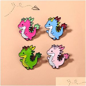 Pins, Brooches Pin For Women Kids Backpack Crafts Dress Decor Metal Funny Cartoon Animal Dinosaur Fashion Jewelry Wholesale Brooch Pi Dh1Ef