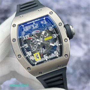 Automatisk kronografklockor RM Luxury armbandsur Swiss gjorde RM030 ihåligt ut urtavla Mens Automatisk mekanisk klocka 18K platinum Material Watch Wi Hzcs