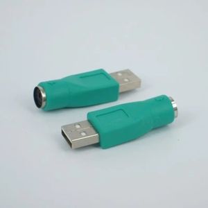 USB - PS2 Yeşil Adaptör Bir Çanta Bir Paket USB Klavye ve Fare Adaptörü PC Donanım Kabloları için 6pin Kadına