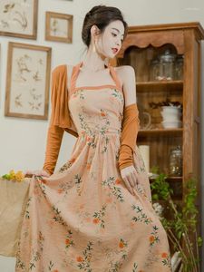 Sukienki robocze w stylu chiński retro dwuczęściowy zestaw damski garnitur Fall Short Płaszcz Druku