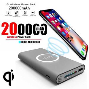 Banche di alimentazione del telefono cellulare Nuovo pacchetto alimentatore da 200000 mAh bidirezionale wireless ad ricarica rapida power caricatore portatile batteria esterna di tipo C J240428