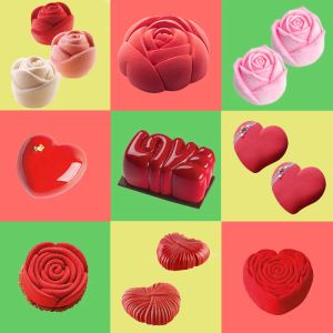 Moulds Wedding Valentine's Day Supplies Cake Moulds Silicone Heart Shaped Cake Mold Silicone Tray for Baking Chocolate Mousse Dessert