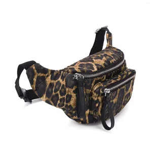 Bolsas de cintura Leopard ou Black Pack for Women Fanny Small Travel Crossbody Bag Fashion Bolsa