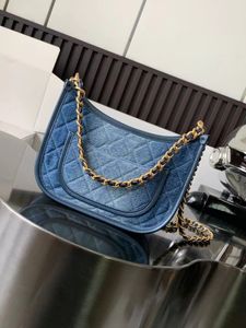 Yüksek kaliteli tasarımcı çanta crossbody çanta yeni payet çantası marka moda kadın çanta zinciri çanta tek omuz çantası cüzdan çanta teslimatı yıkama gradyan denim orkide