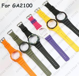 Silicone Watch Strap för Casioak GA2100 Titta på band och fall Bezel Bands ersättning för GA2110 DIY -tillbehör 2206278290911