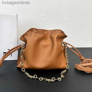 High Quality Original Designer Bags for Loeweelry 2024 New Minimalist Versatile Drawstring Lucky Bag Chain Leather Shoulder Strap Diagonal Cross with Brand Logo